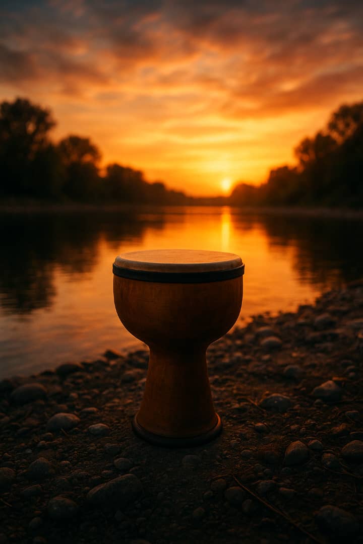 تصویر تنبک کنار دریاچه